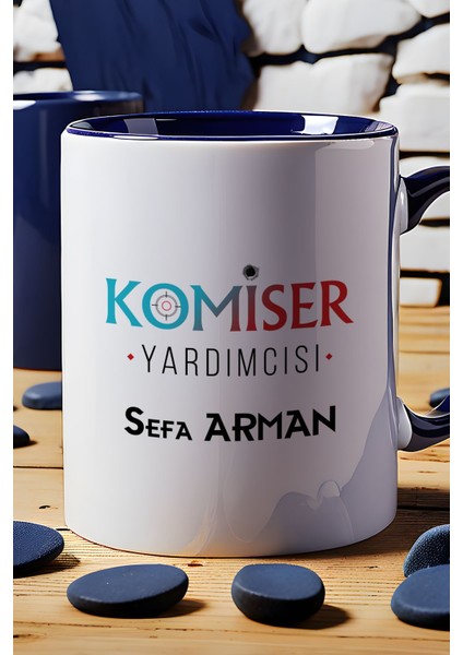 Kişiye Özel Komiser Yardımcısı Kupa Bardak Lacivert Polisler Günü Hediyesi indirimleri