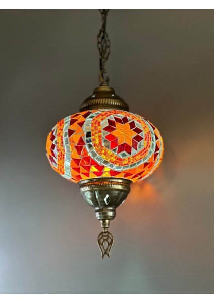 Otantik El Yapımı Mozaik Avize Ampul