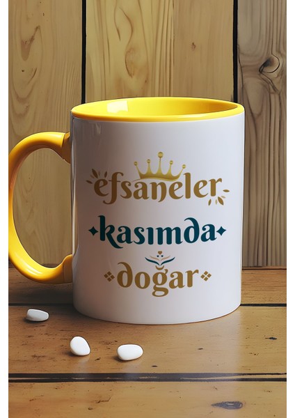 Efsaneler Kasımda Doğar Kupa Bardak Sarı Akrep Burcu Doğum Günü Hediyesi