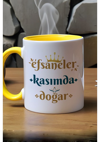 Efsaneler Kasımda Doğar Kupa Bardak Sarı Akrep Burcu Doğum Günü Hediyesi indirimleri