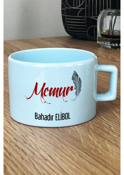 Kişiye Özel Memur Pastel Fincan Mavi