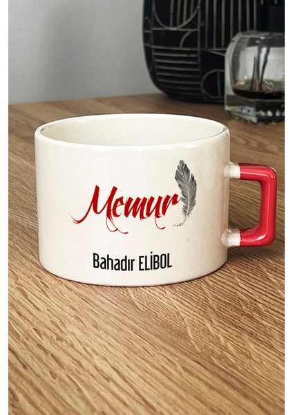 Kişiye Özel Memur Lüks Fincan Turuncu
