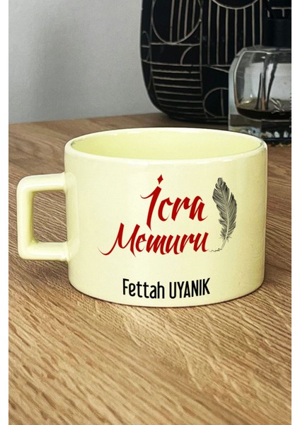 Kişiye Özel Icra Memuru Pastel Fincan Sarı