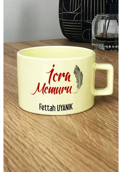Kişiye Özel Icra Memuru Pastel Fincan Sarı