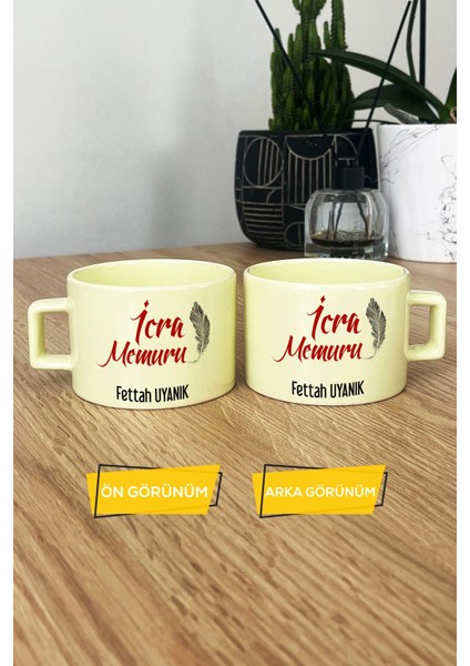 Kişiye Özel Icra Memuru Pastel Fincan Sarı