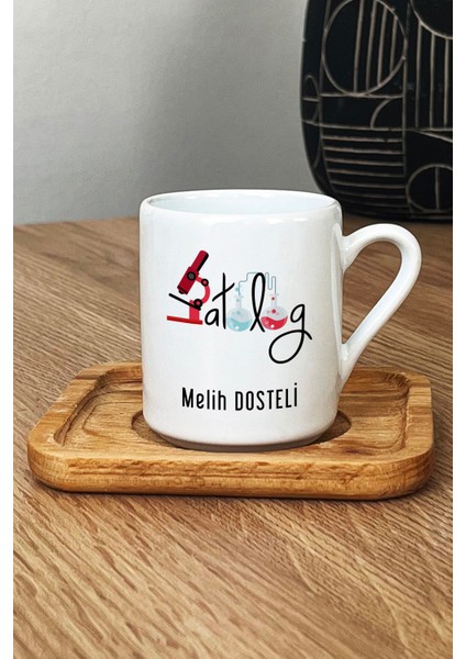 Kişiye Özel Patolog Türk Kahvesi Fincanı Ahşap Altlıklı Isme Özel Tıp Bayramı Hediyeleri fiyatları