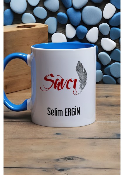 Kişiye Özel Savcı Kupa Bardak Mavi modelleri