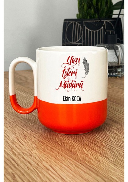 Kişiye Özel Yazı Işleri Müdürü Pro Kupa Bardak Turuncu