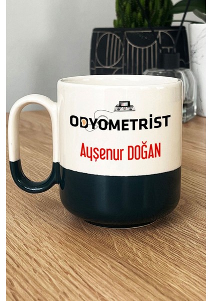 Kişiye Özel Odyometrist Pro Kupa Bardak Siyah Isme Özel Tıp Bayramı Hediyeleri