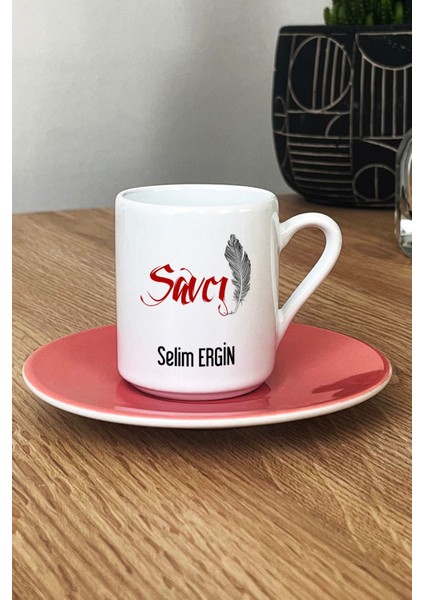 Kişiye Özel Savcı Türk Kahvesi Fincanı Pembe
