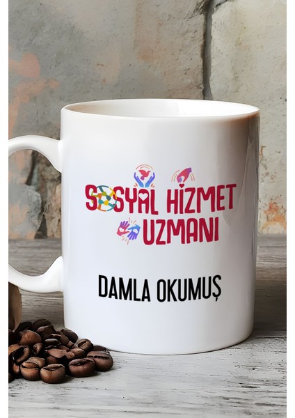 Kişiye Özel Sosyal Hizmet Uzmanı Kupa Bardak Beyaz