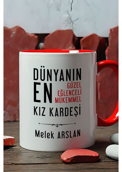 Kişiye Özel Kız Kardeş Kupa Bardak Kırmızı Kız Kardeşe Doğum Günü Hediyesi fiyatları