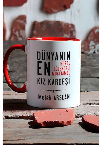 Kişiye Özel Kız Kardeş Kupa Bardak Kırmızı Kız Kardeşe Doğum Günü Hediyesi fırsatları