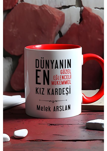 Kişiye Özel Kız Kardeş Kupa Bardak Kırmızı Kız Kardeşe Doğum Günü Hediyesi indirimleri