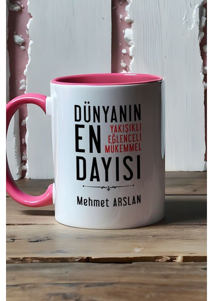 Kişiye Özel Dayı Kupa Bardak Pembe Dayıya Doğum Günü Hediyesi fiyatları