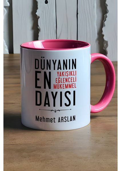 Kişiye Özel Dayı Kupa Bardak Pembe Dayıya Doğum Günü Hediyesi fırsatları