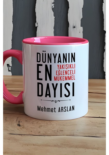 Kişiye Özel Dayı Kupa Bardak Pembe Dayıya Doğum Günü Hediyesi indirimleri