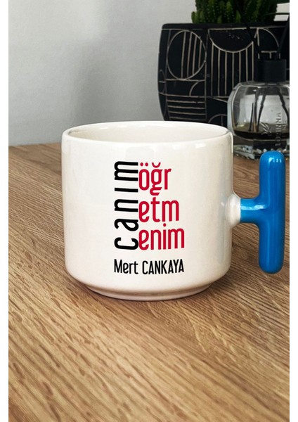 Kişiye Özel Öğretmenler Günü Hediyesi Kupa Bardak T Kulplu Mavi Erkek Öğretmen fiyatları