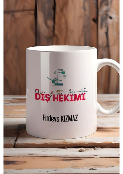 Kişiye Özel Diş Hekimi Kupa Bardak Beyaz Diş Hekimleri Günü Hediyesi