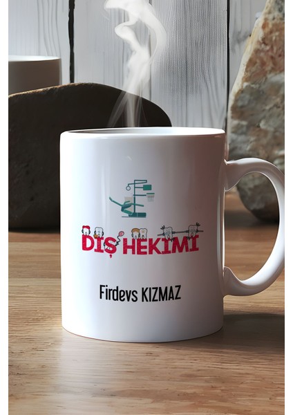 Kişiye Özel Diş Hekimi Kupa Bardak Beyaz Diş Hekimleri Günü Hediyesi