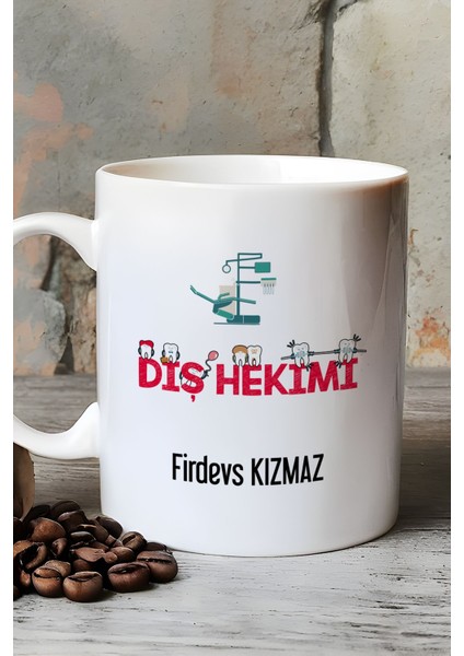 Kişiye Özel Diş Hekimi Kupa Bardak Beyaz Diş Hekimleri Günü Hediyesi
