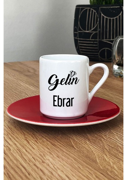 Kişiye Özel Gelin Türk Kahvesi Fincanı Kırmızı Nişan Düğün Söz Isteme Hediyesi fiyatları