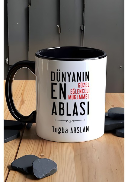 Kişiye Özel Abla Kupa Bardak Siyah Ablaya Doğum Günü Hediyesi fırsatları