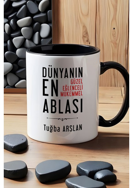 Kişiye Özel Abla Kupa Bardak Siyah Ablaya Doğum Günü Hediyesi indirimleri