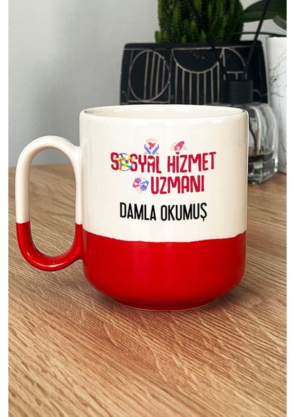 Kişiye Özel Sosyal Hizmet Uzmanı Pro Kupa Bardak Kırmızı