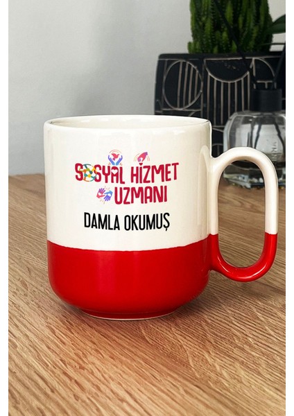 Kişiye Özel Sosyal Hizmet Uzmanı Pro Kupa Bardak Kırmızı