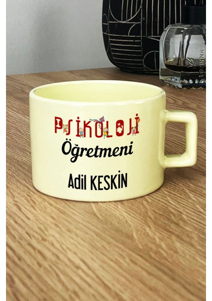 Kişiye Özel Psikoloji Öğretmeni Pastel Fincan Sarı fiyatları
