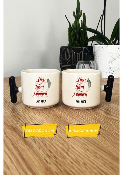 Kişiye Özel Yazı Işleri Müdürü Kupa Bardak T Kulplu Siyah modelleri