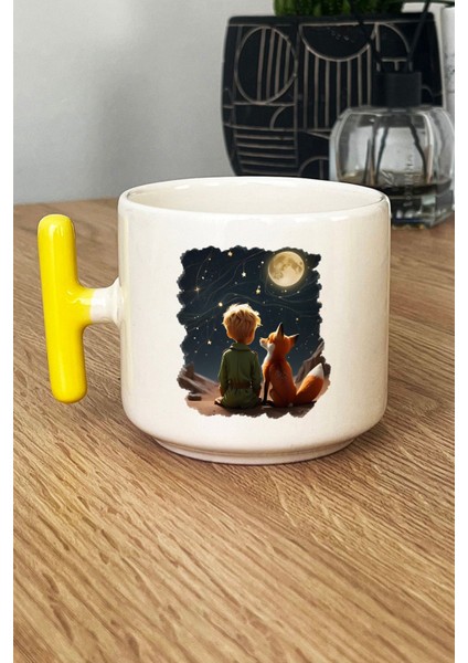 Küçük Prens Kupa Bardak T Kulplu Sarı Arkadaşa Hediye