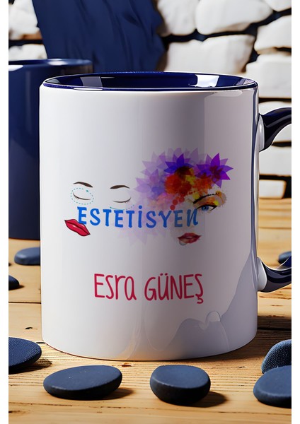 Kişiye Özel Estesiyen Kupa Bardak Lacivert Isme Özel Tıp Bayramı Hediyeleri