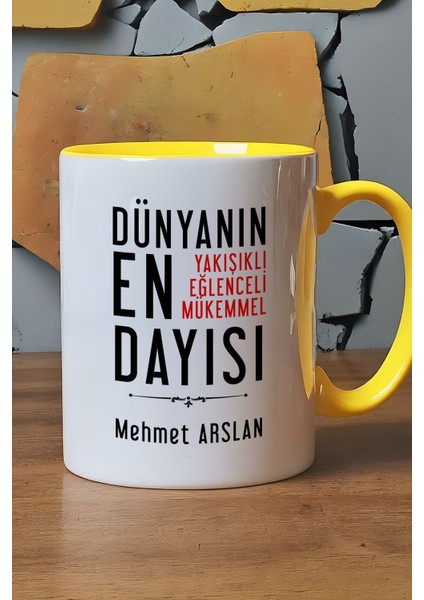 Kişiye Özel Dayı Kupa Bardak Sarı Dayıya Doğum Günü Hediyesi fırsatları