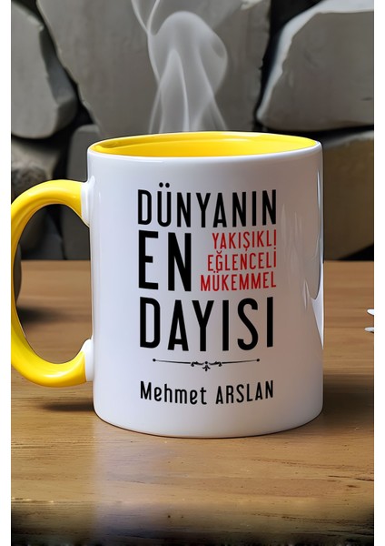 Kişiye Özel Dayı Kupa Bardak Sarı Dayıya Doğum Günü Hediyesi indirimleri