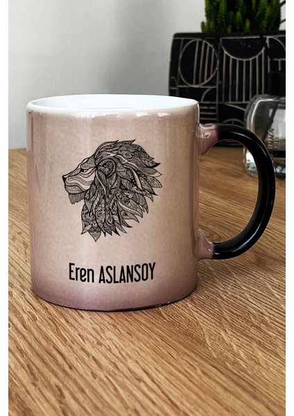 Kişiye Özel Aslan Tasarımlı Kupa Bardak Sihirli Hayvan Figürlü fiyatları