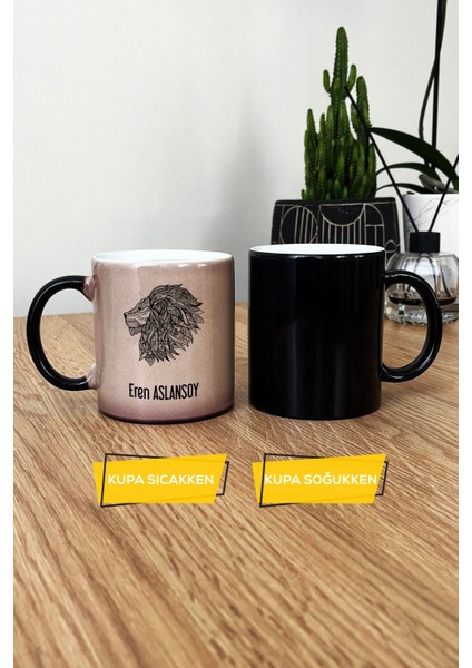 Kişiye Özel Aslan Tasarımlı Kupa Bardak Sihirli Hayvan Figürlü modelleri