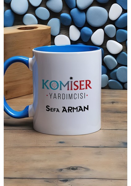 Kişiye Özel Komiser Yardımcısı Kupa Bardak Mavi Polisler Günü Hediyesi modelleri