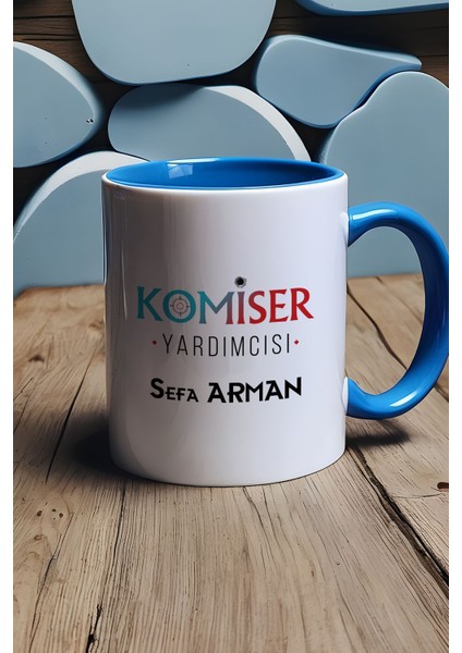 Kişiye Özel Komiser Yardımcısı Kupa Bardak Mavi Polisler Günü Hediyesi fırsatları