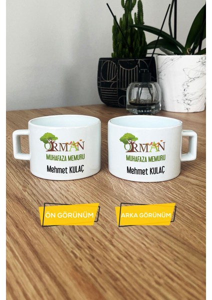 Kişiye Özel Orman Muhafaza Memuru Lüks Fincan Beyaz