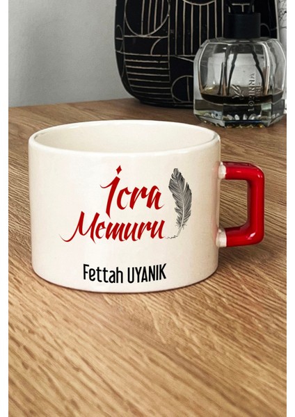 Kişiye Özel Icra Memuru Lüks Fincan Kırmızı