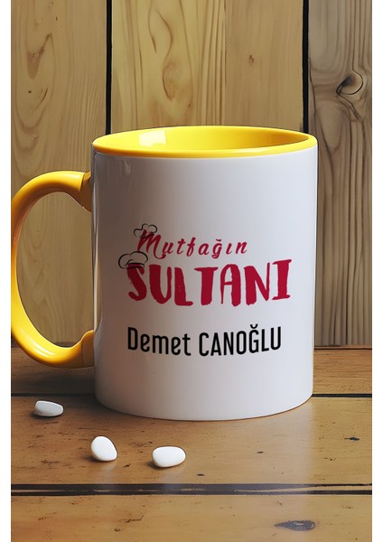 Kişiye Özel Mutfağın Sultanı Kupa Bardak Sarı Anneler Günü Hediyesi