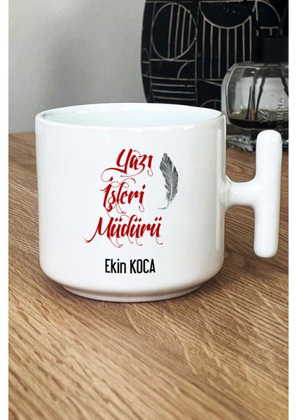Kişiye Özel Yazı Işleri Müdürü Kupa Bardak T Kulplu Beyaz fiyatları
