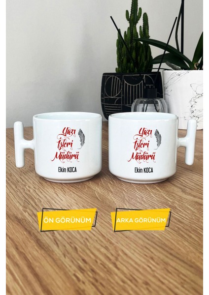 Kişiye Özel Yazı Işleri Müdürü Kupa Bardak T Kulplu Beyaz modelleri