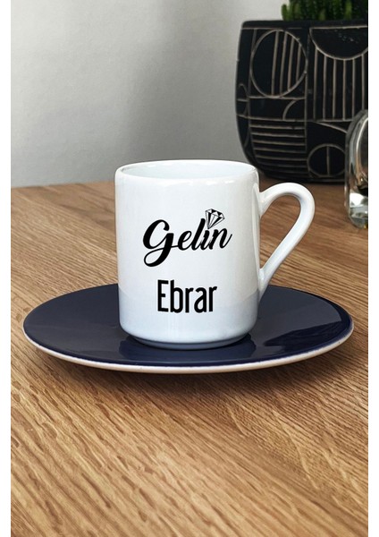 Kişiye Özel Gelin Türk Kahvesi Fincanı Lacivert Nişan Düğün Söz Isteme Hediyesi fiyatları