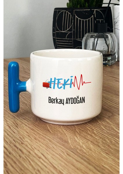 Kişiye Özel Hekim Doktor Kupa Bardak T Kulplu Mavi 14 Mart Tıp Bayramı Hediyesi