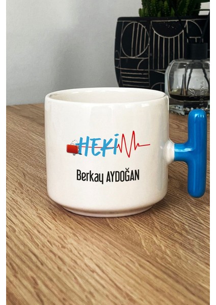 Kişiye Özel Hekim Doktor Kupa Bardak T Kulplu Mavi 14 Mart Tıp Bayramı Hediyesi