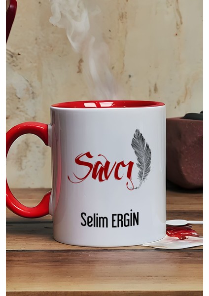Kişiye Özel Savcı Kupa Bardak Kırmızı