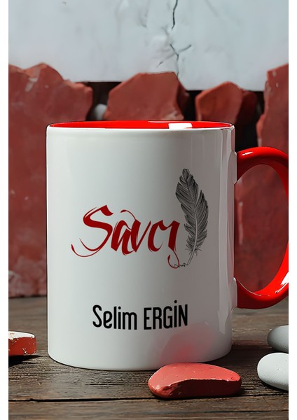 Kişiye Özel Savcı Kupa Bardak Kırmızı fiyatları